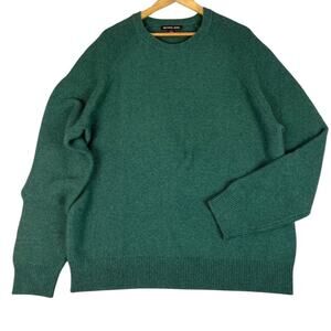 Michael Kors Merino Wool Crew Neck Sweater Mens XXL Green Fall Classic Luxury